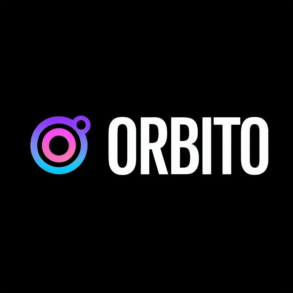 Bold Modern ORBITO Logo with Vibrant Circular Design