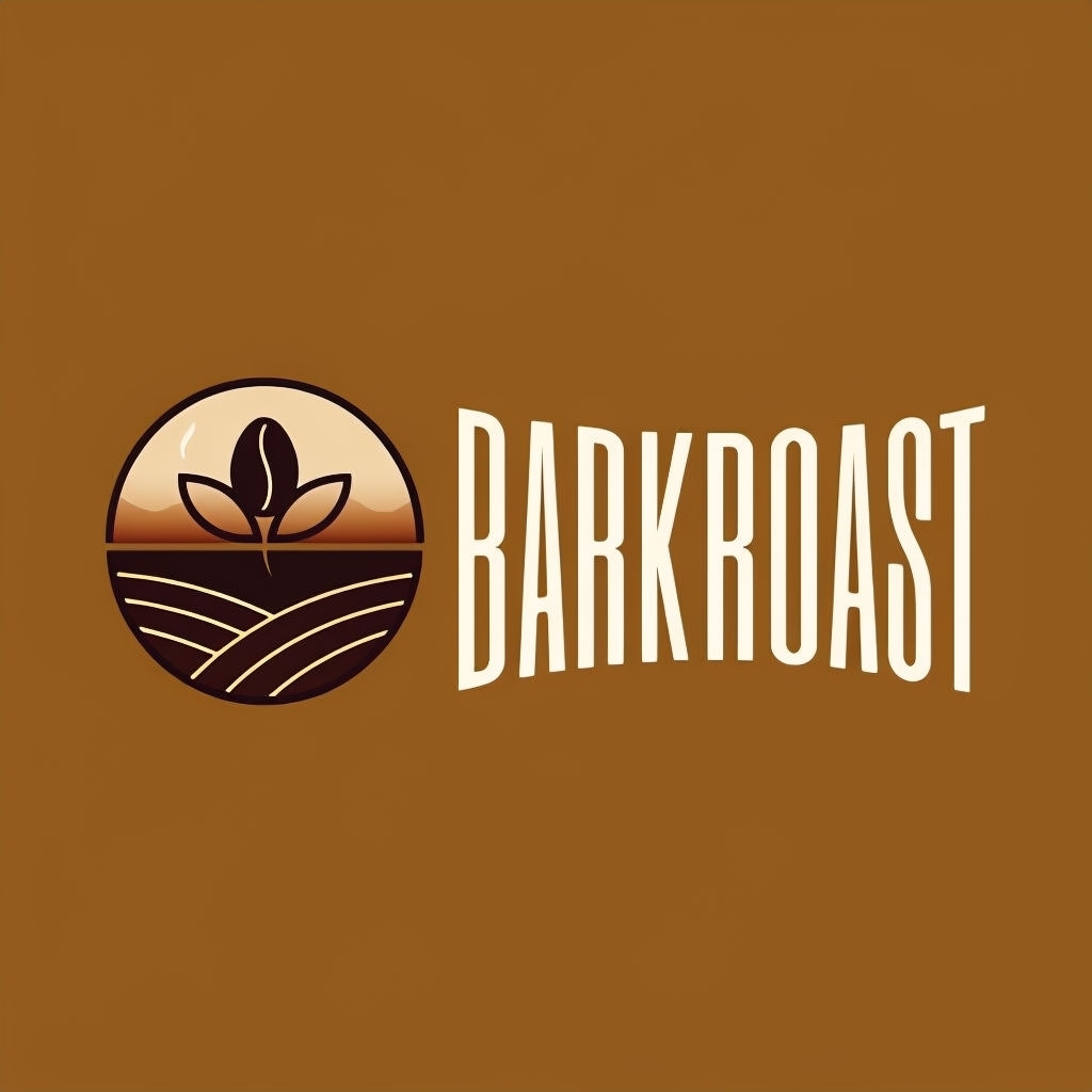 Minimalist Coffee Bean Logo Design for BARKROAST Brand Logo