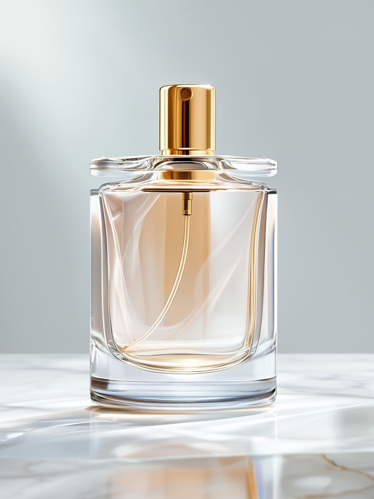 Elegant Modern Perfume Bottle Photorealistic Mockup