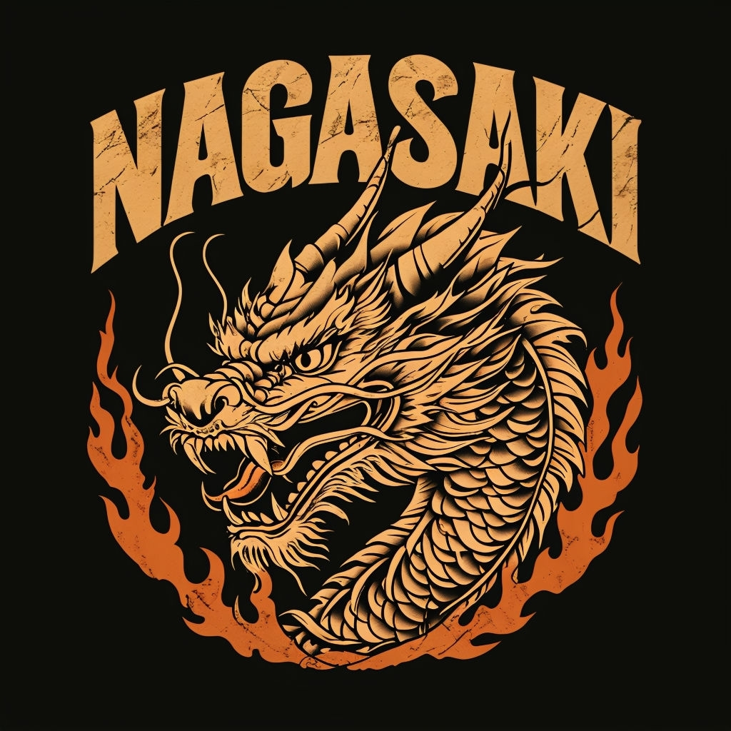 Fierce Vintage Dragon Tattoo Illustration T-Shirt