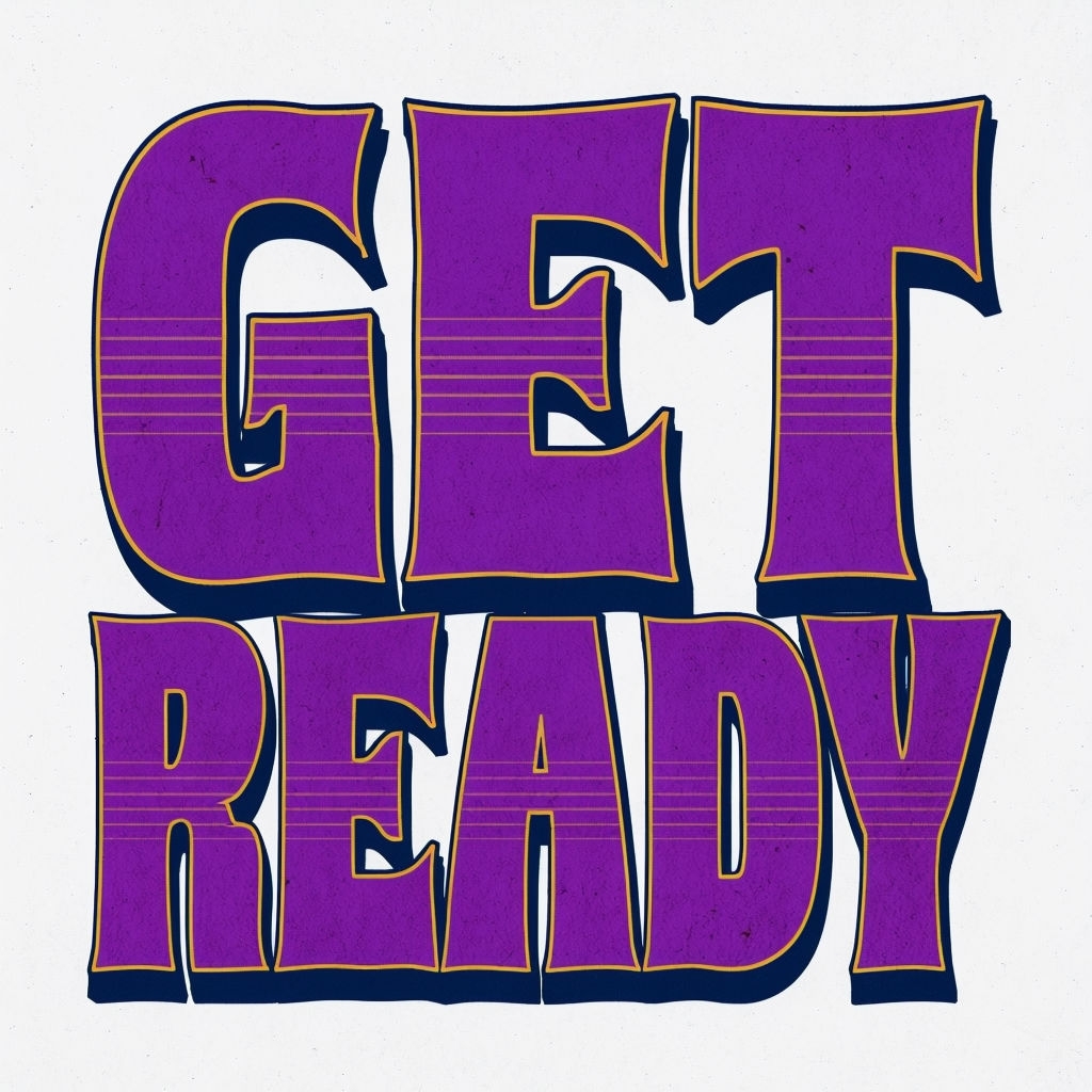 Vibrant Retro GET READY Text Design Motivational Mug