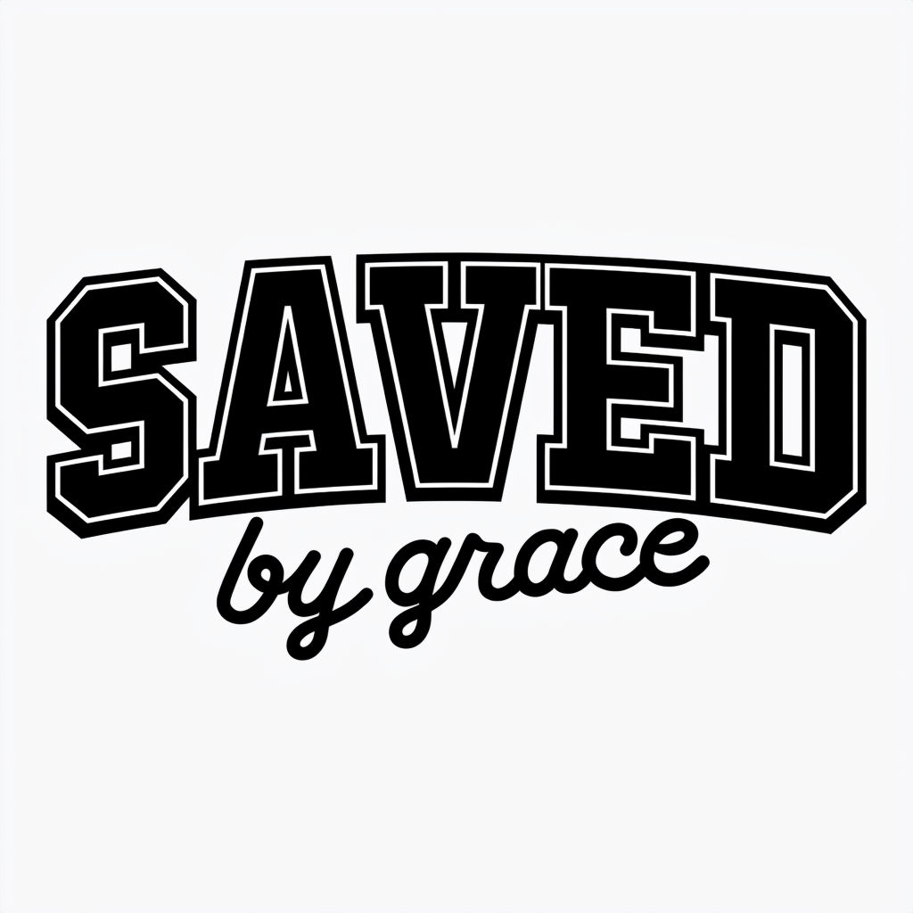 Bold SAVED by Grace Typography Inspirational Sticker