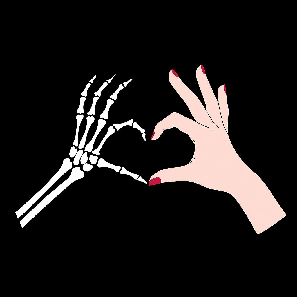 Minimalist Heart-Shaped Hands Illustration T-Shirt