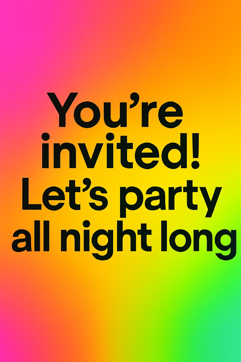 Vibrant Gradient Party Invitation with Energetic Design Card