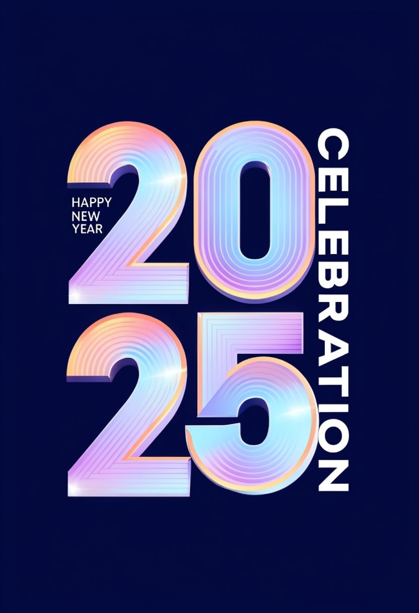 Vibrant New Year 2025 Graphic Design Celebration Poster