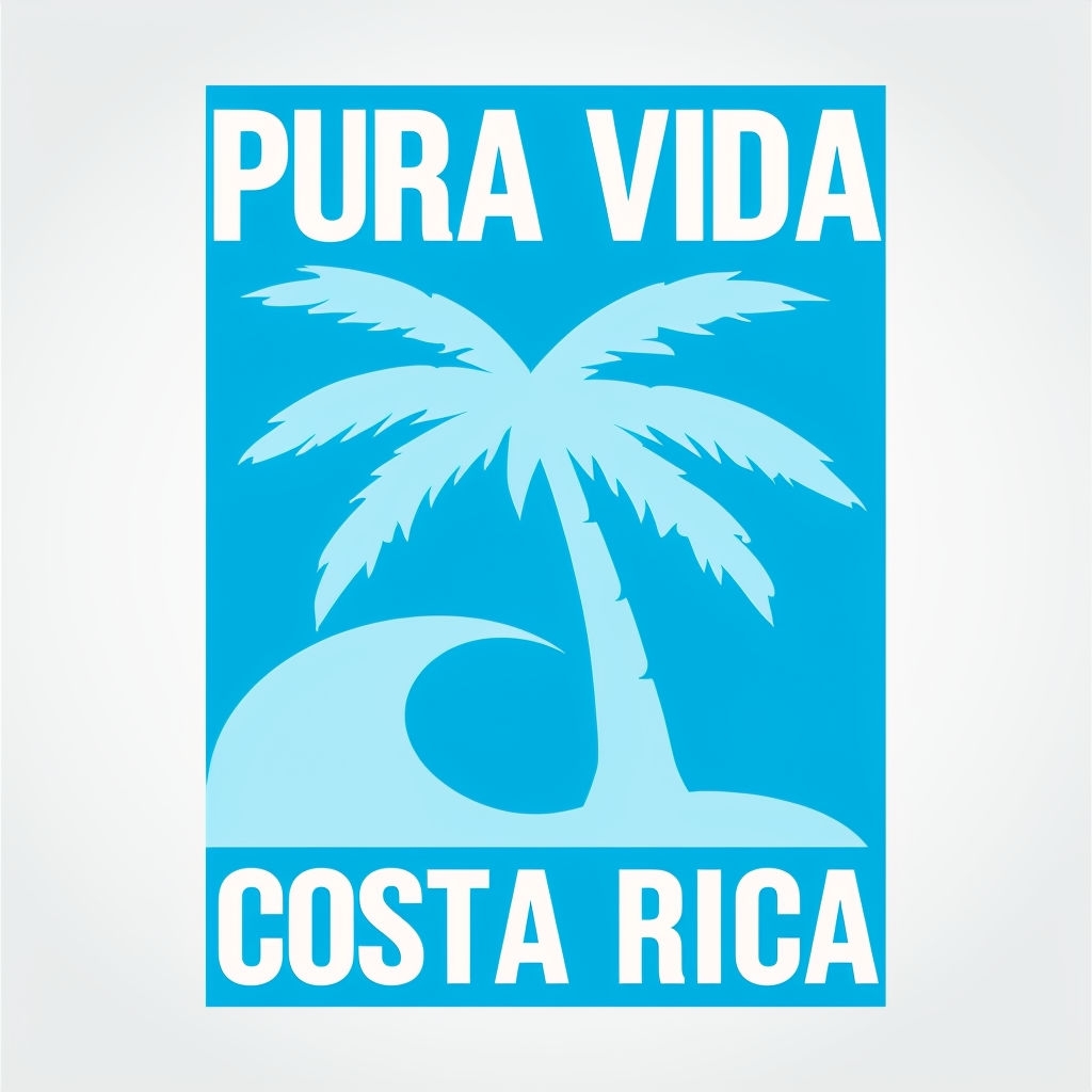 Pura Vida Costa Rica Palm Tree Minimalist Sticker