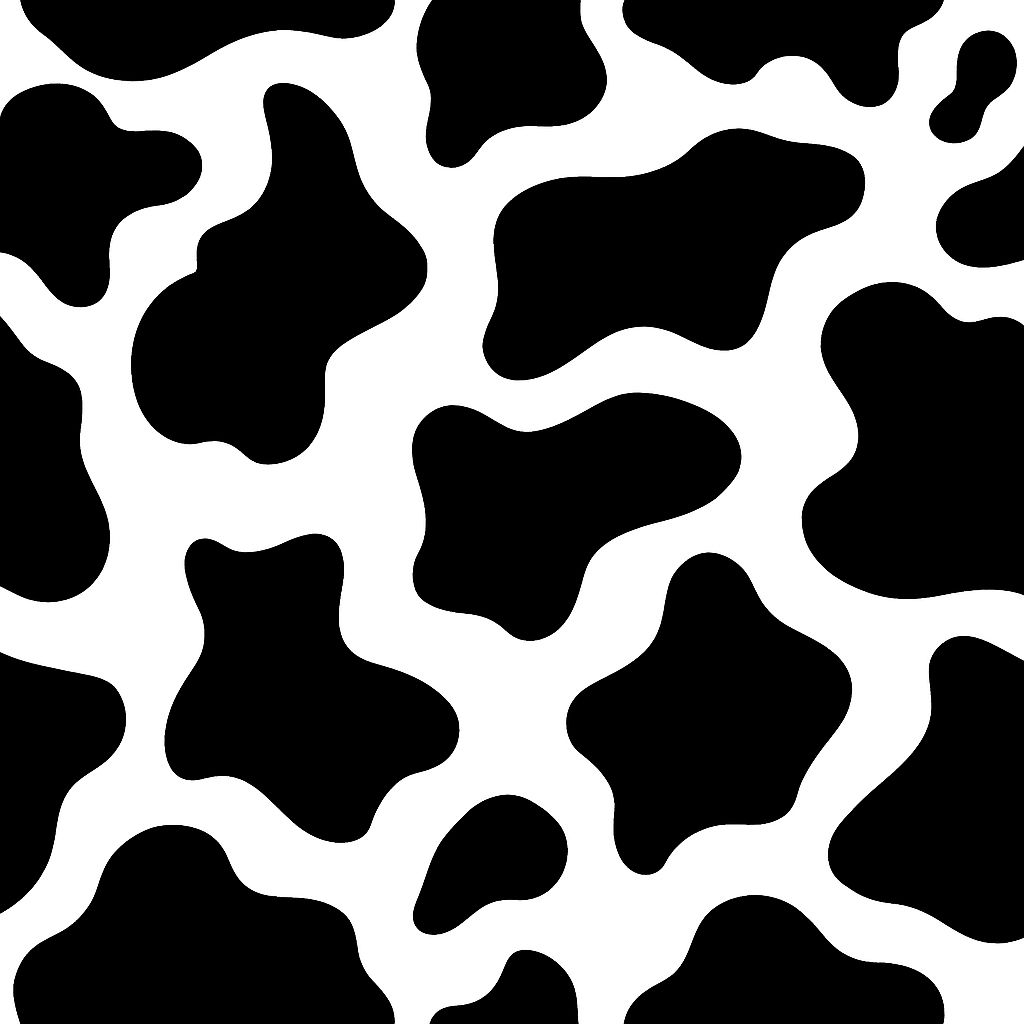 Classic Black Cow Spots Seamless Pattern Design