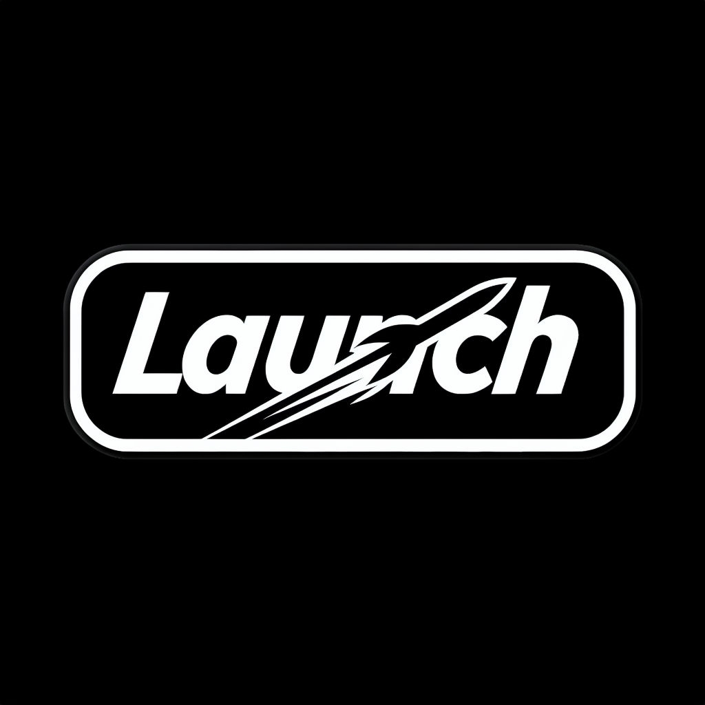 Bold Minimalist Launch Logo Design with Rocket Graphic Hat
