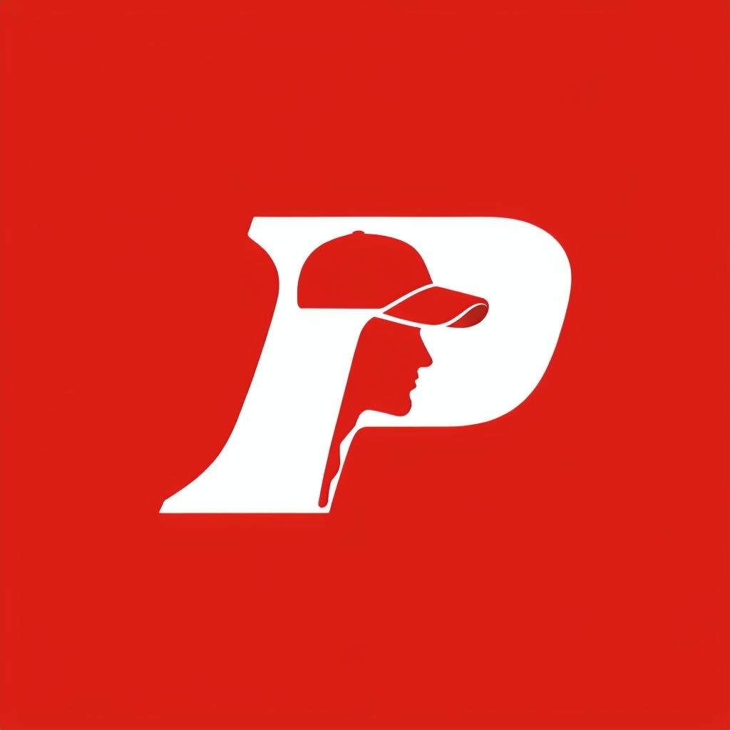 Modern Minimalist P Logo Design with Integrated Profile Silhouette Logo