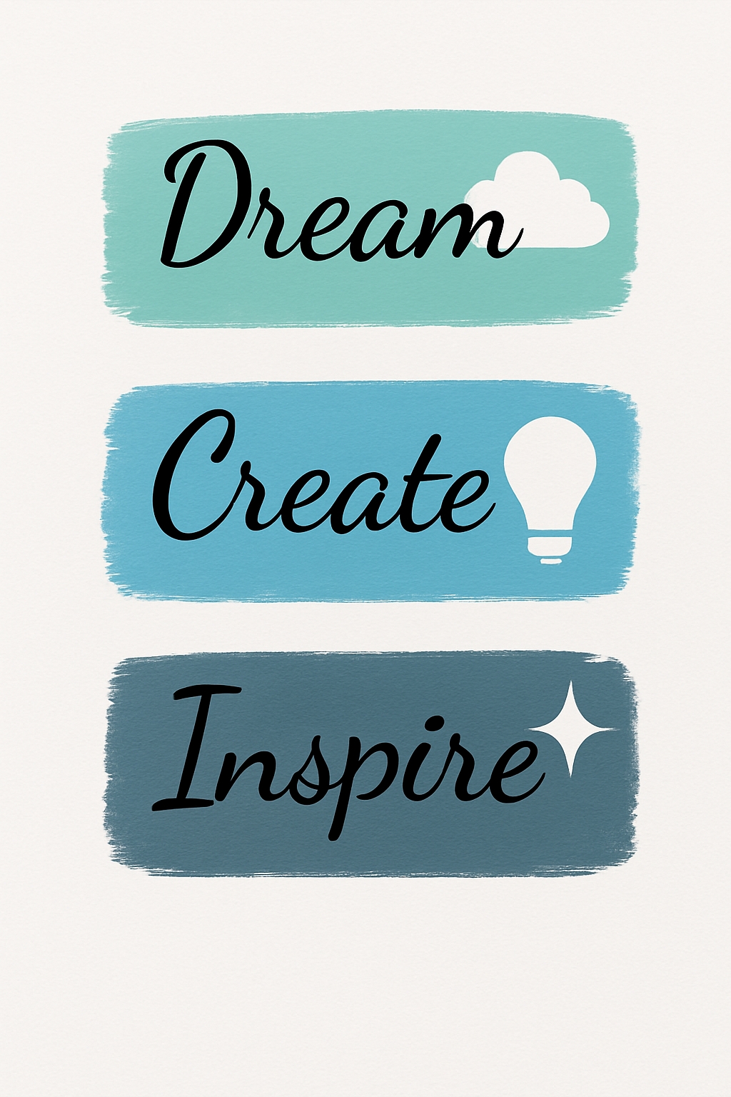 Minimalist Dream Create Inspire Motivational Poster