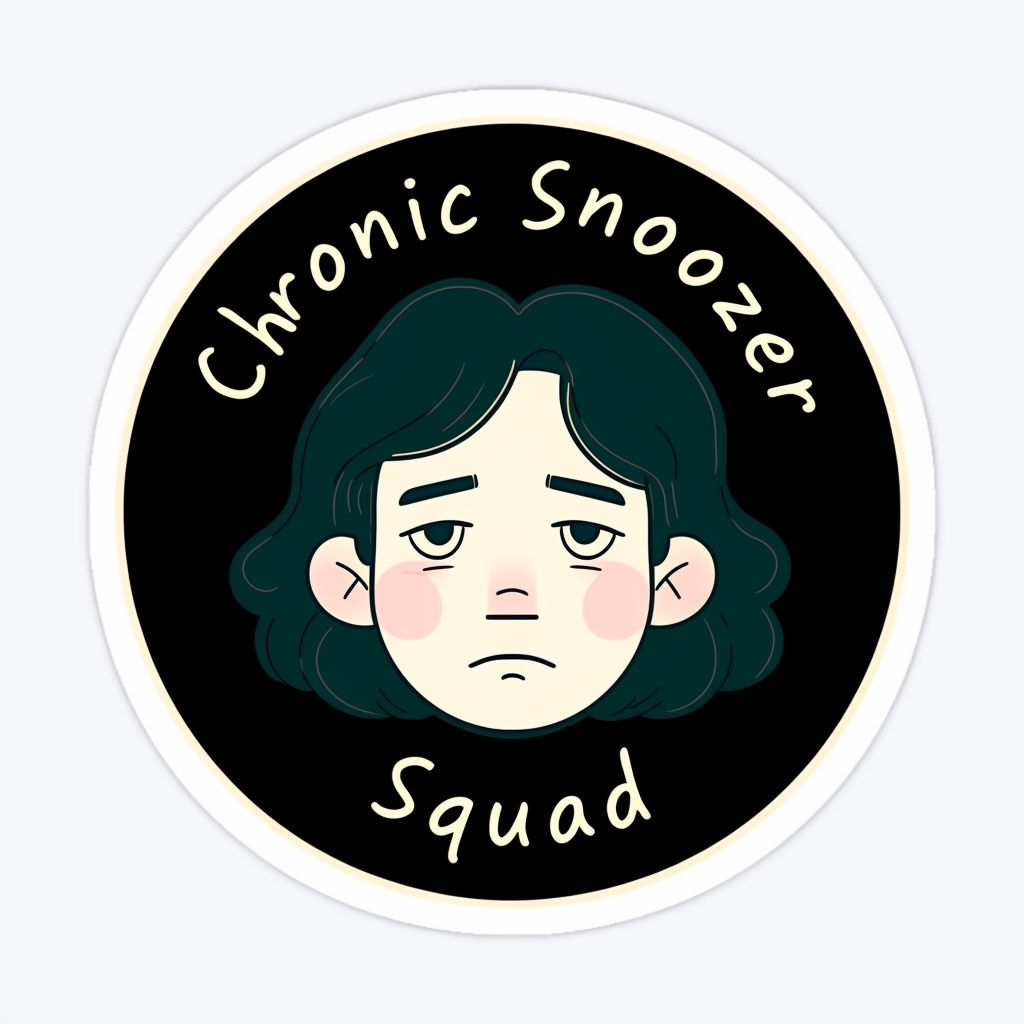 Chronic Snoozer Squad Cartoon Face Sticker