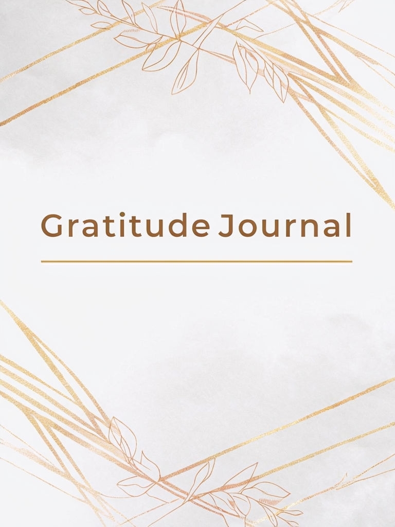 Elegant Minimalist Gratitude Journal Design with Gold Foil EBook Cover