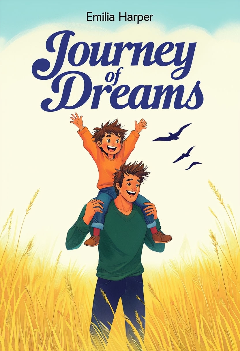 Cheerful Cartoon Journey of Dreams Book Cover Art