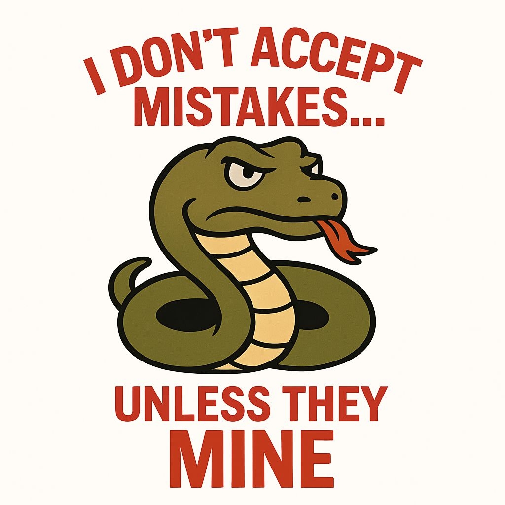 Angry Cartoon Snake with Motivational Quote Sticker