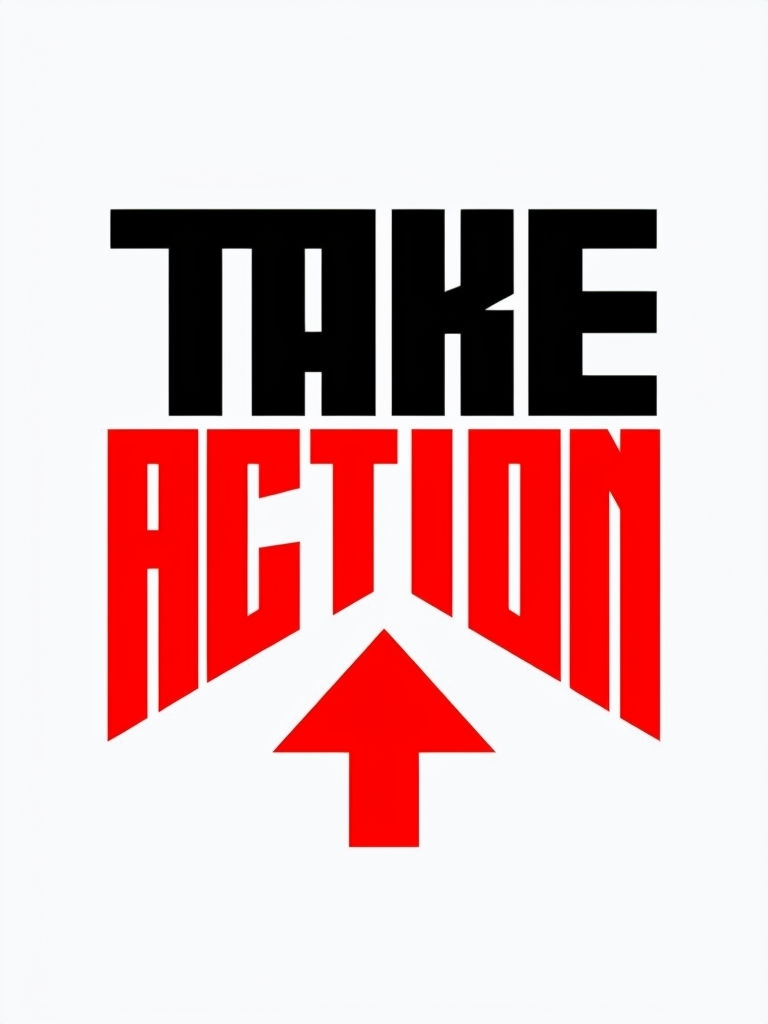 Bold Take Action Motivational Graphic T-Shirt