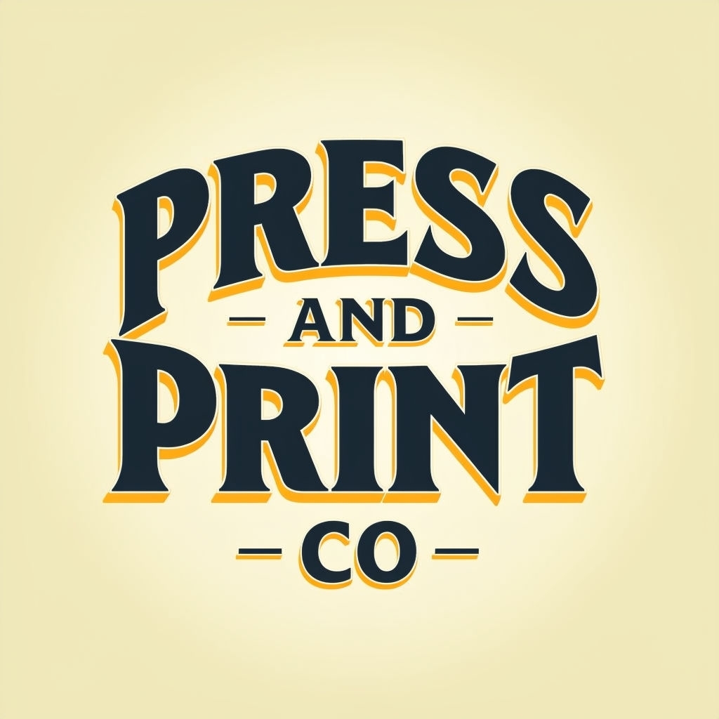 Retro Press and Print Co Vintage Logo Design