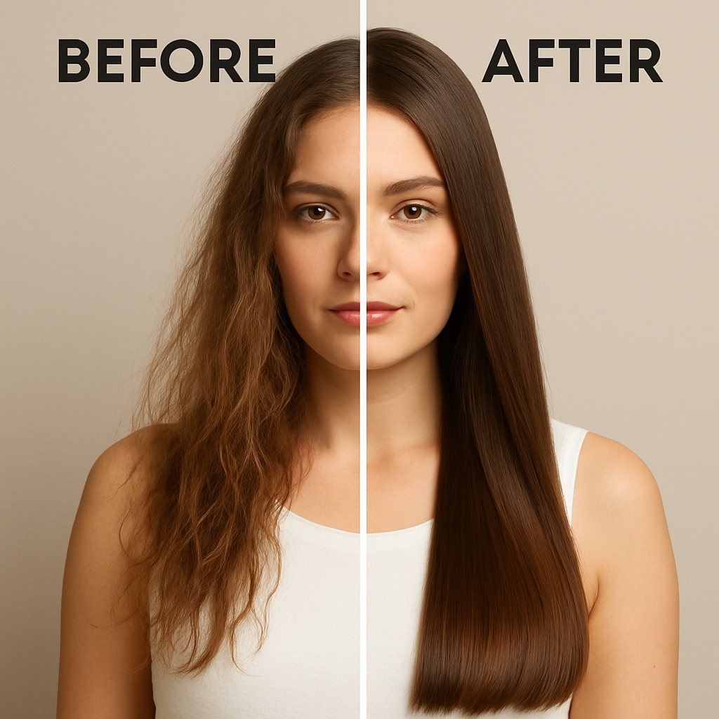 Hair Transformation Before and After Comparison Advertisement