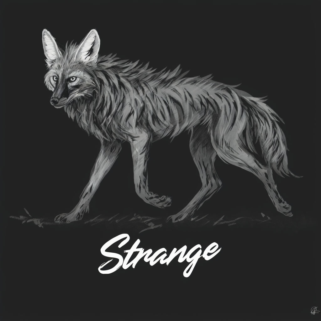 Dynamic Maned Wolf Illustration with Bold Strokes Art