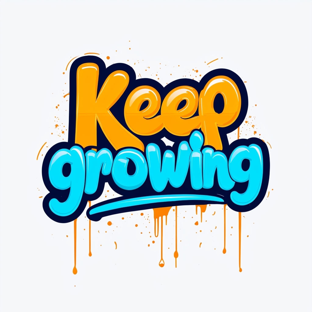 Vibrant Graffiti 'Keep Growing' Motivational Design Mug