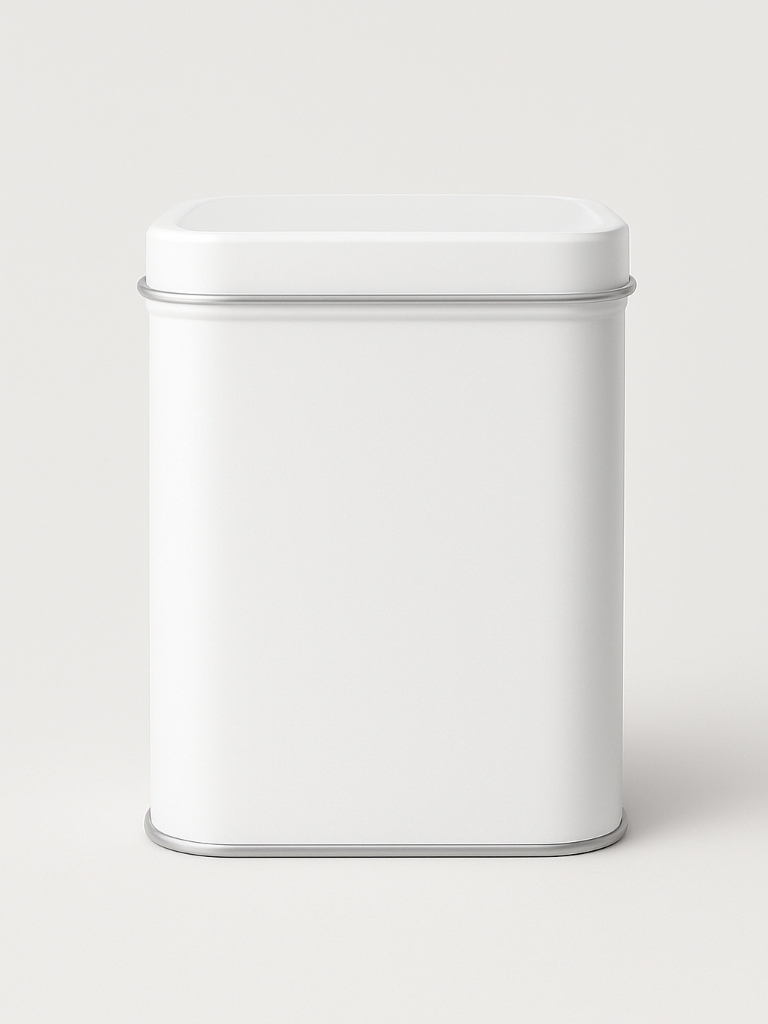 Elegant Minimalist White Square Tin Mockup