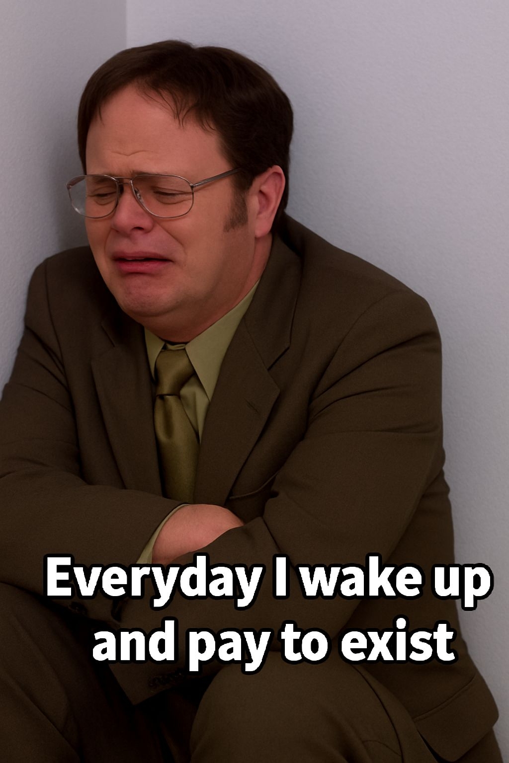 Emotional Man with Quote on Existence Sadness Meme