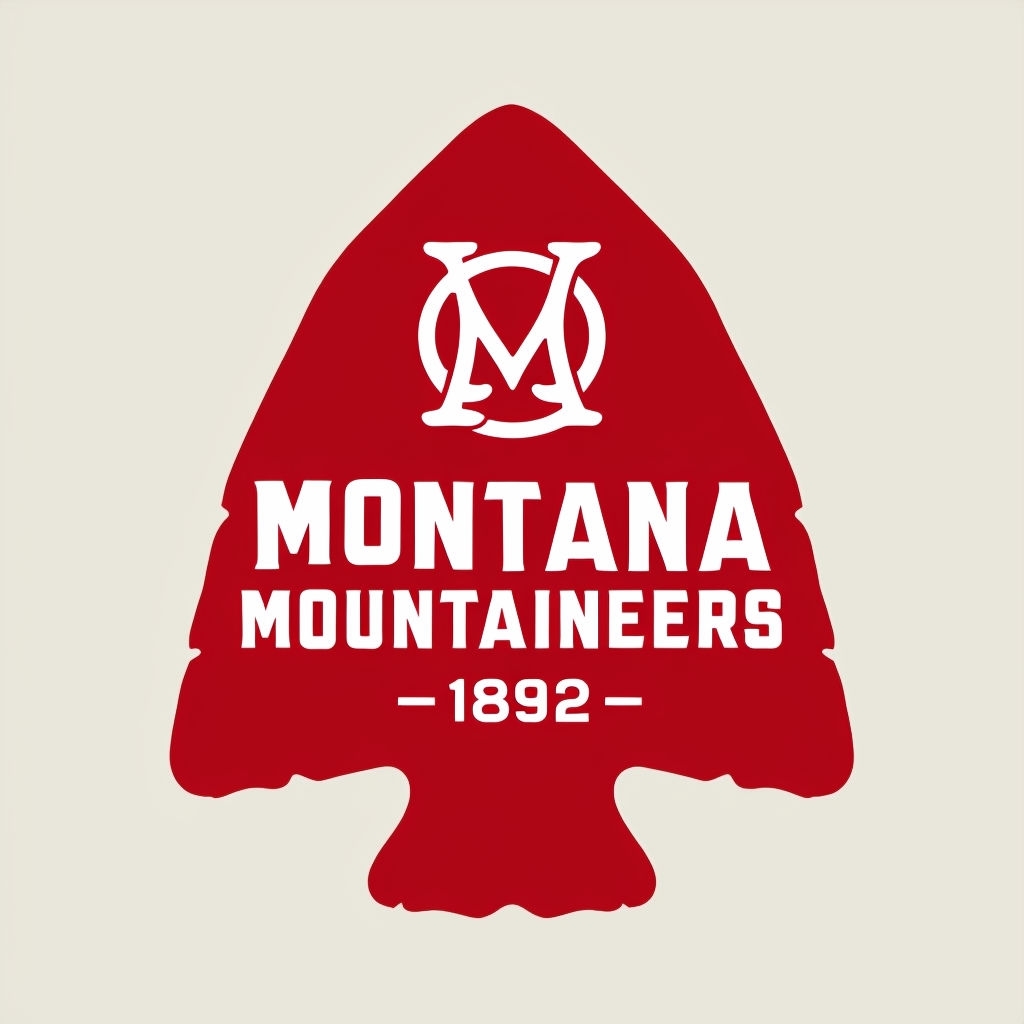 Vintage Montana Mountaineers Logo Design with Arrowhead Shape