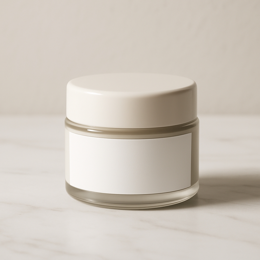 high-quality mockup of a cream jar