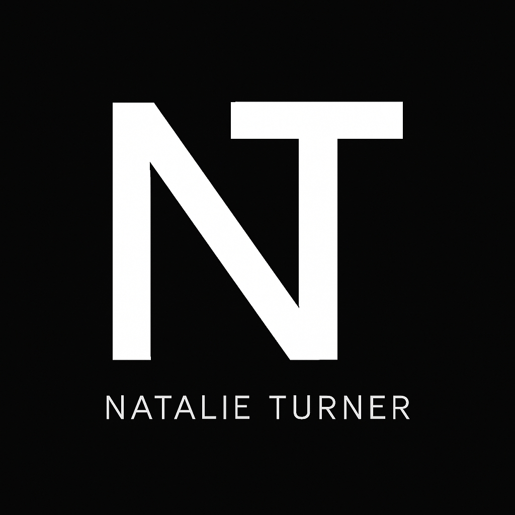 Minimalist Black and White NT Logo Design for Natalie Turner Logo
