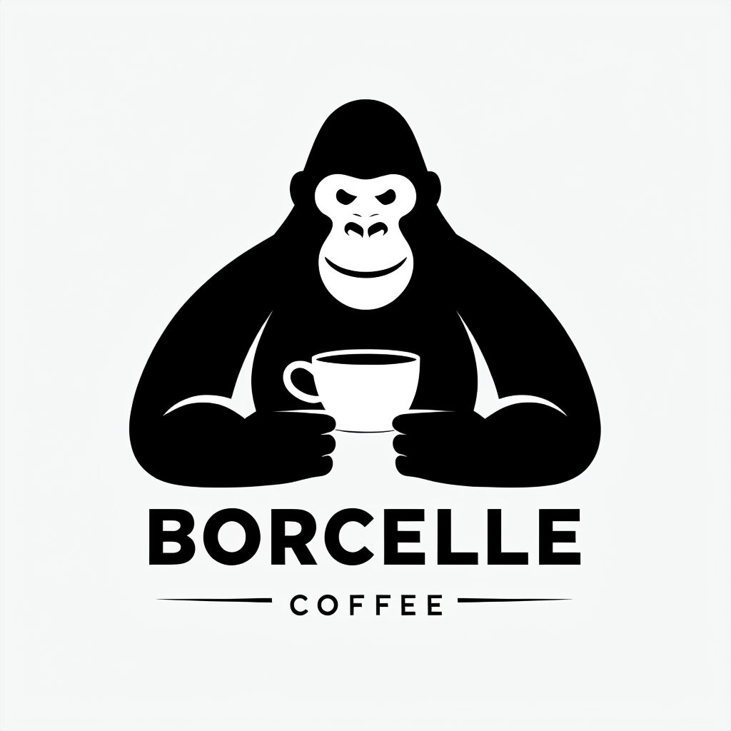 Friendly Minimalist Gorilla Coffee Logo Design