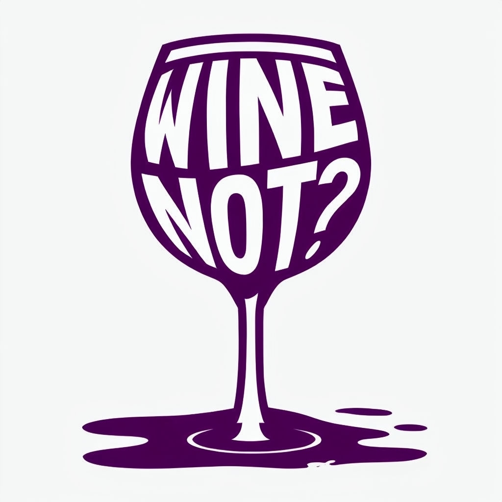Playful Wine Not? Graphic Logo Design T-Shirt