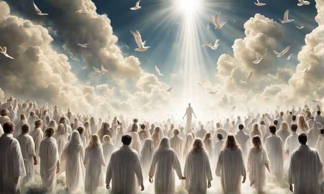 Create An Image Of People Ascending To Heaven In The Rapture By 