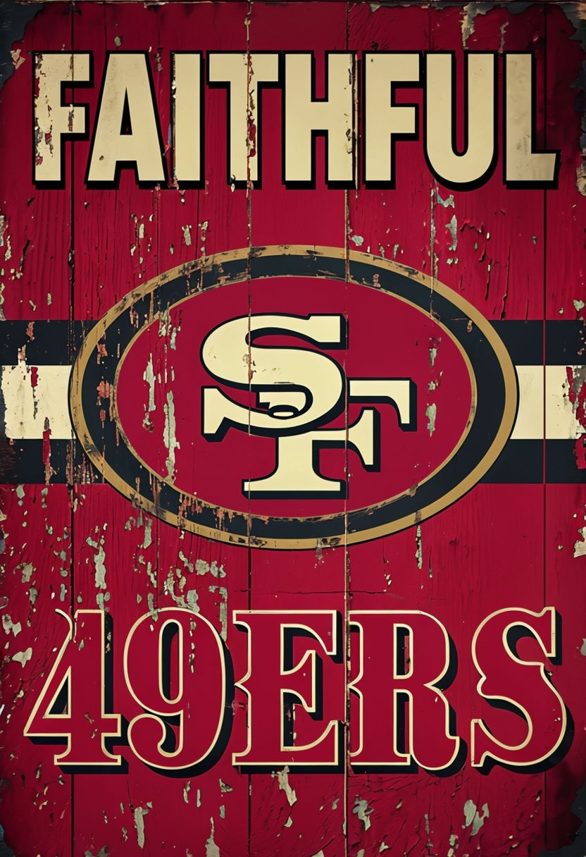 Vintage San Francisco 49ers Faithful Logo Poster