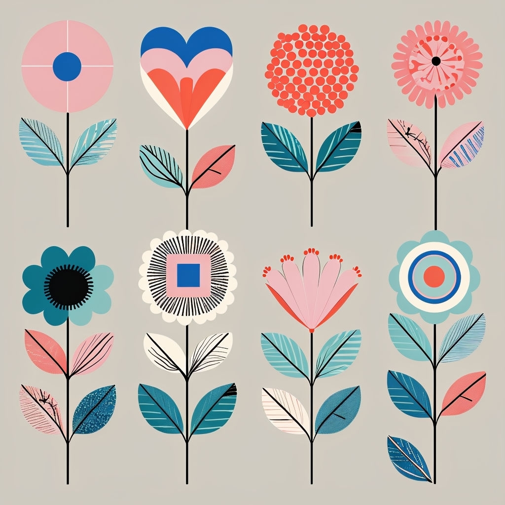 Whimsical Floral Seamless Pattern Design in Pastel Colors