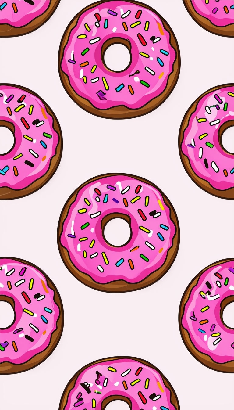 Colorful Pink Icing Donut Pattern Phone Case Cover