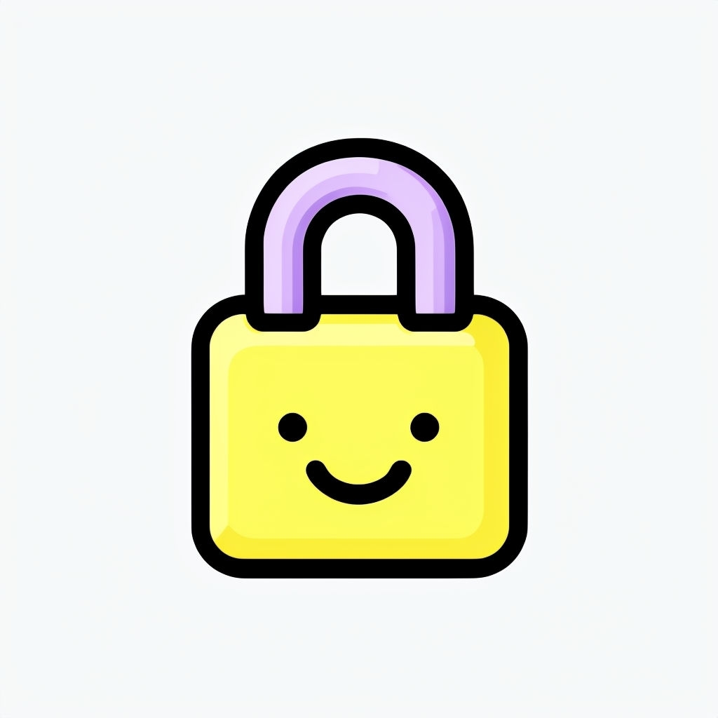 Cheerful Cartoon Padlock Illustration Sticker