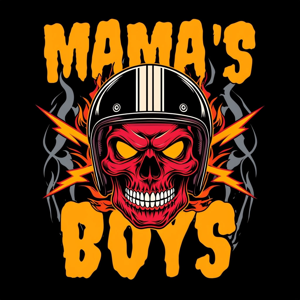 Fierce Red Skull with Flames and Lightning T-Shirt