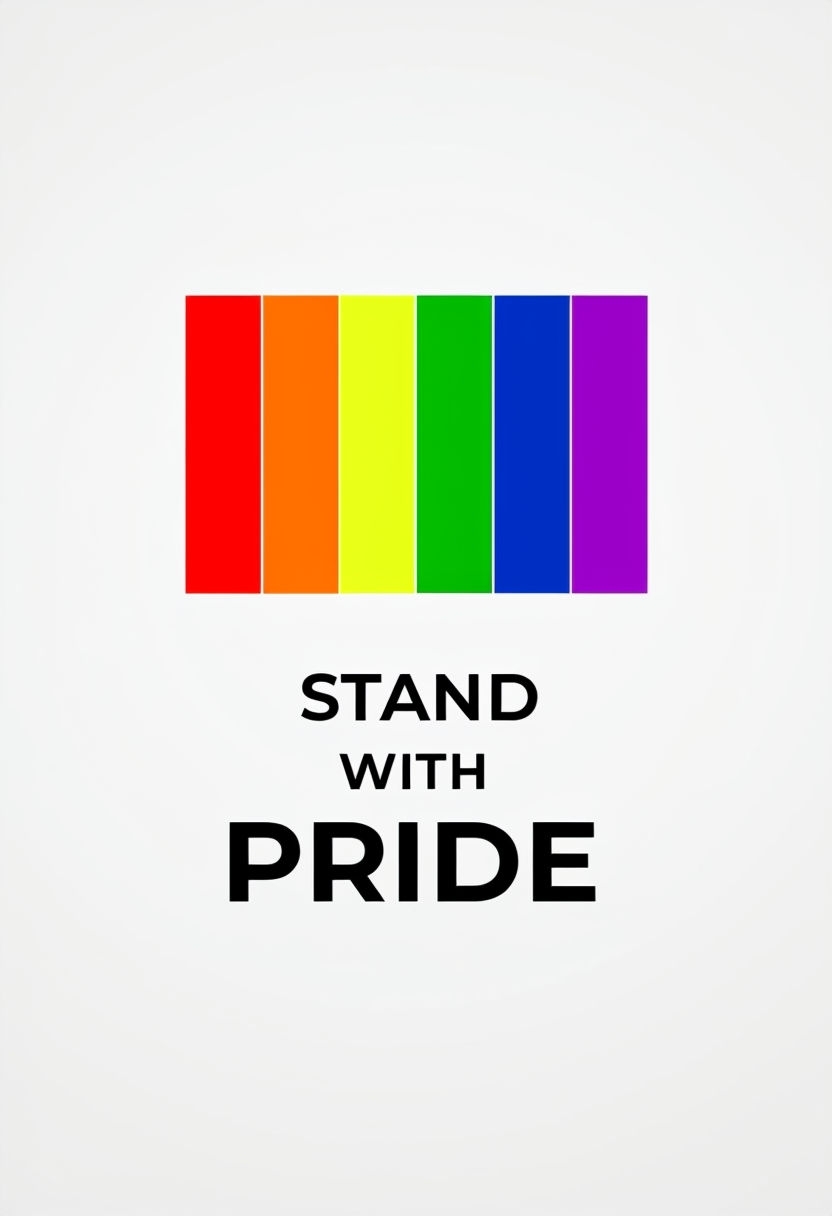 Bold Pride Colors Stand With Message for Social Media Post