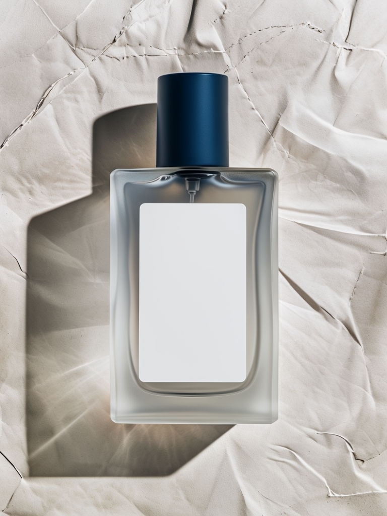 Modern Minimalist Perfume Bottle Top-Down Photography Mockup