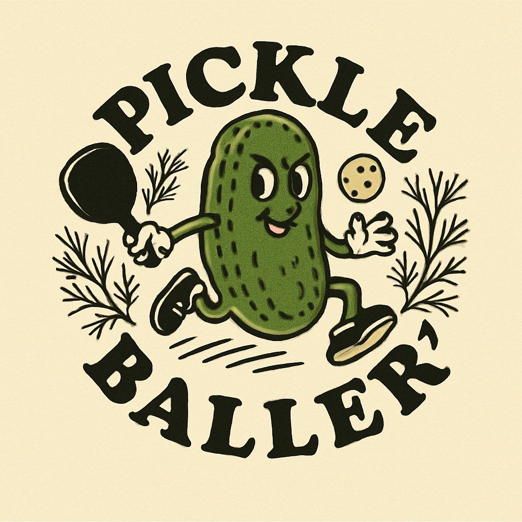 Playful Vintage Cartoon Pickle Baller T-Shirt