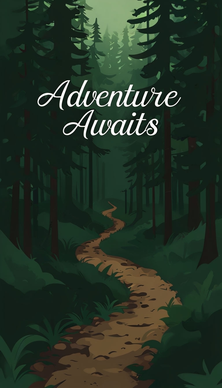 Winding Trail Adventure Awaits Nature Illustration Poster