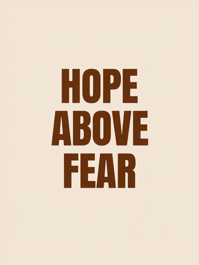 Hope Above Fear Minimalist Typography Motivational Poster