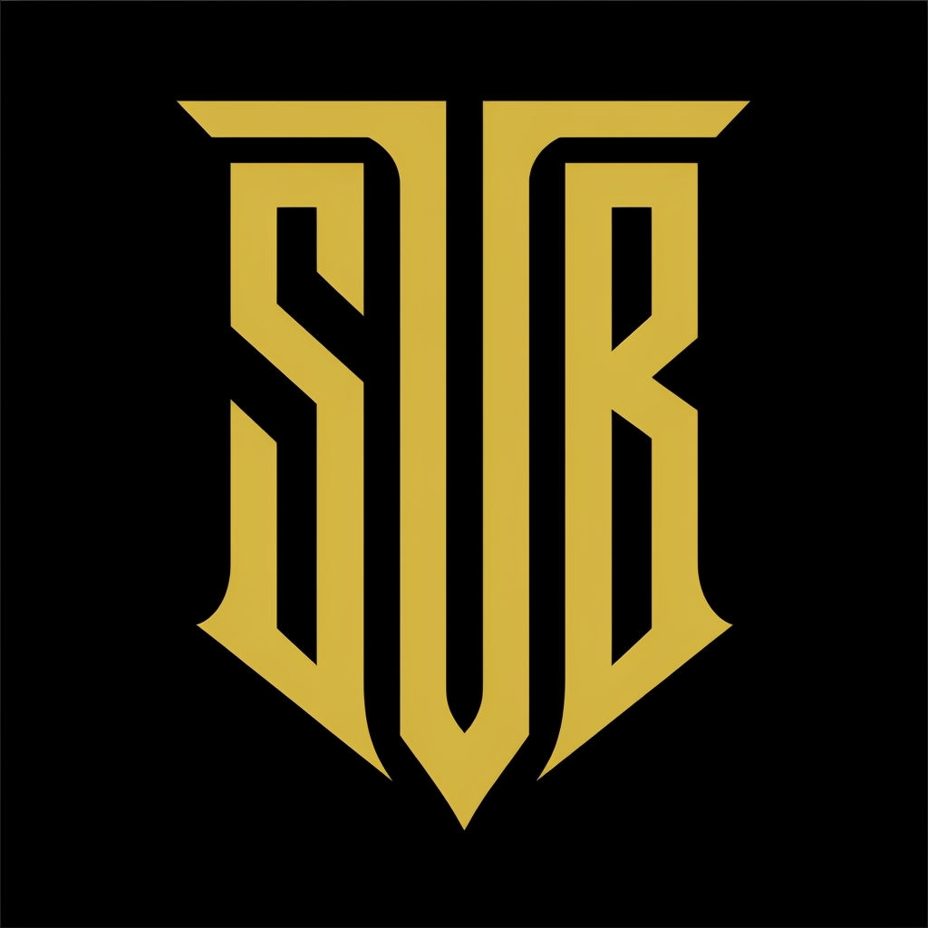 Stylish Gold SVR Monogram Logo in Shield Design Sticker
