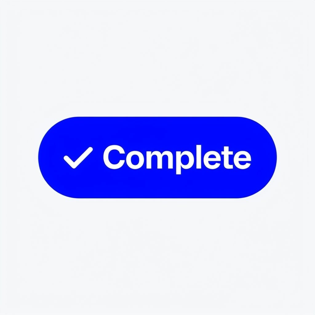 Vibrant Blue Complete Button Illustration Sticker