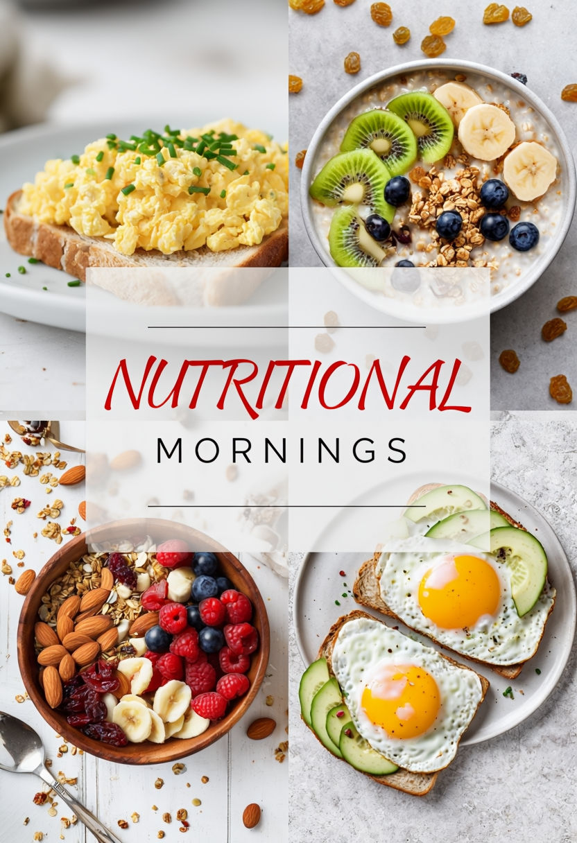 Nutritional Mornings Healthy Breakfast Collage Poster