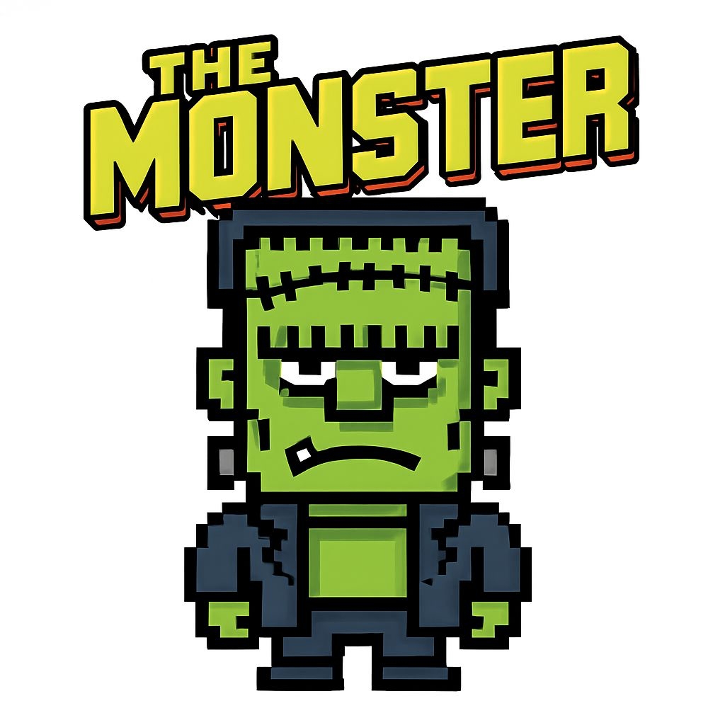 Eerie Pixel Art Monster Character Illustration T-Shirt