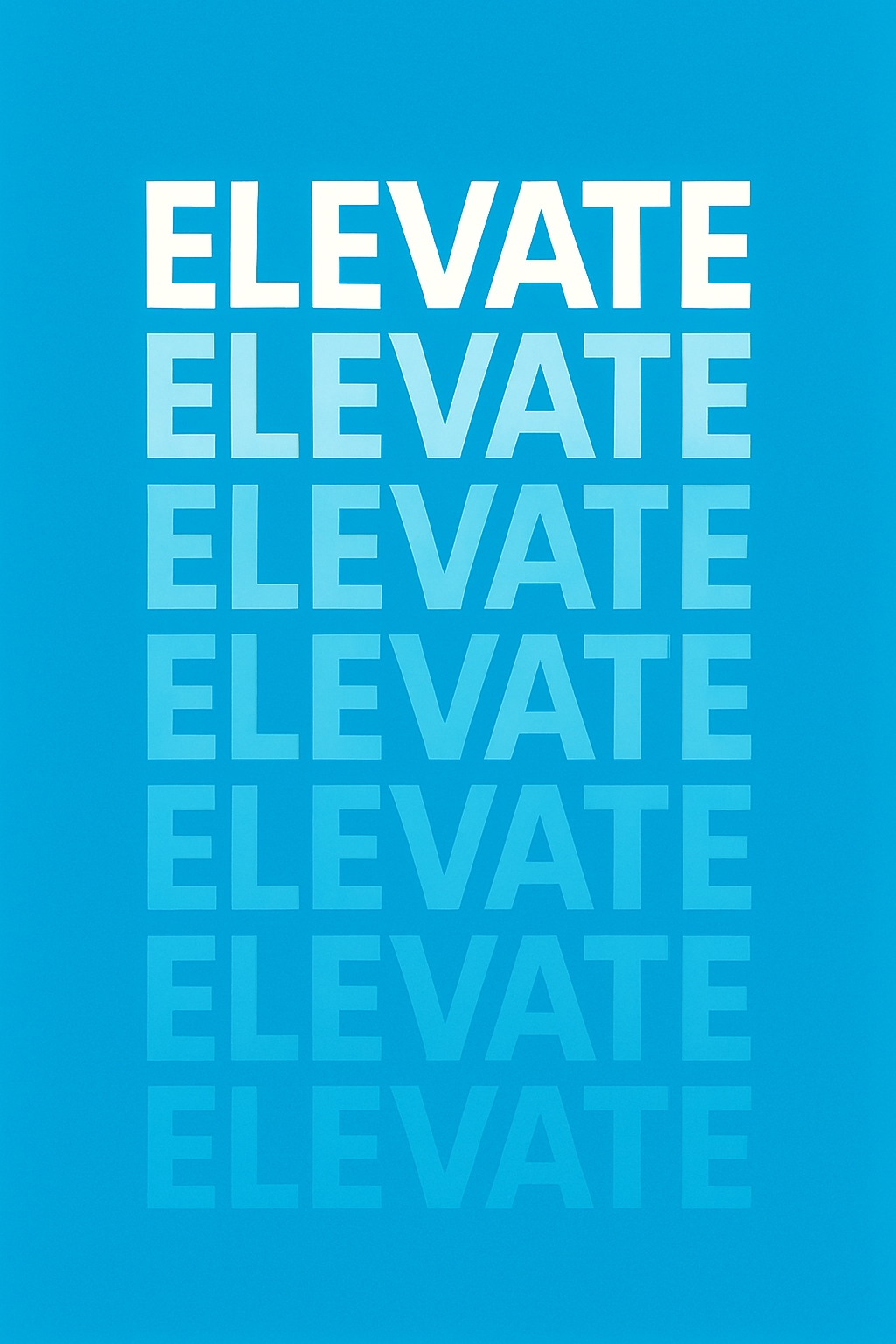 Motivational ELEVATE Text Design on Vibrant Blue Background Poster