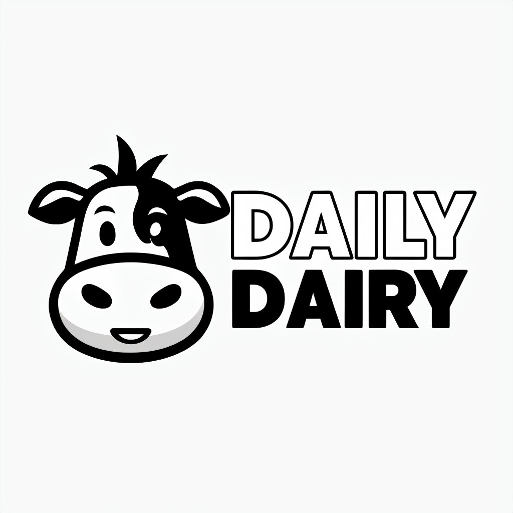 Minimalist Black Cartoon Cow Face Logo for Daily Dairy Brand