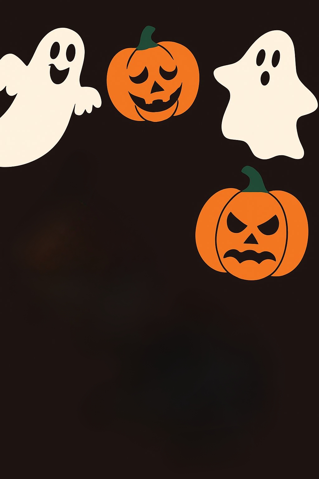 Playful Halloween Ghosts and Pumpkins Illustration Flyer