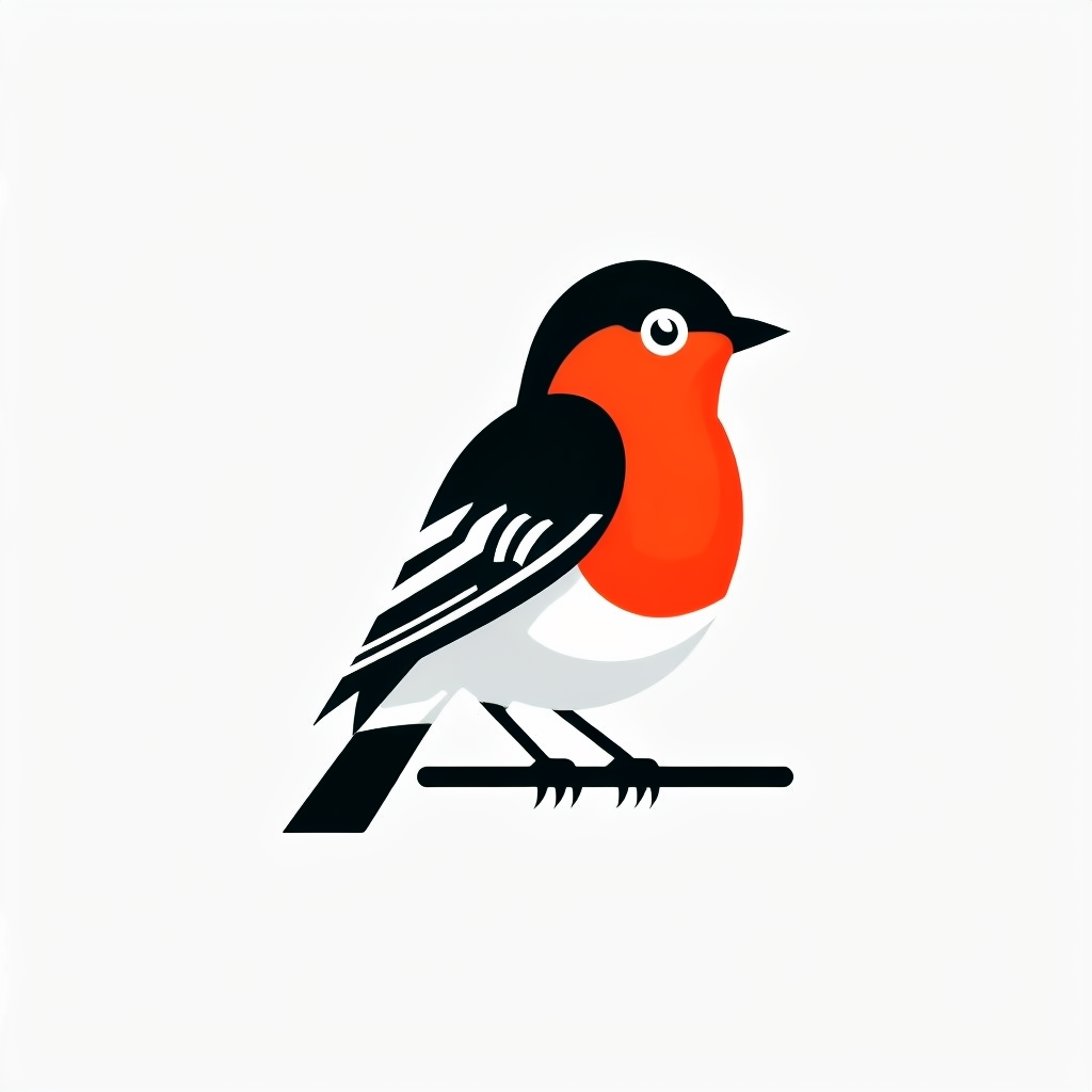 Minimalist Red-Orange Bird Logo Design