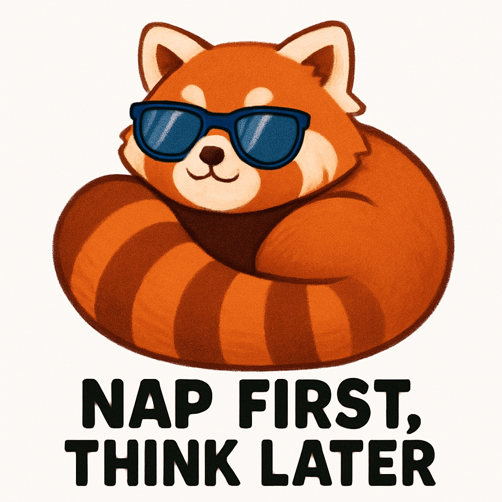 Cool Red Panda with Sunglasses and NAP FIRST Text Mug